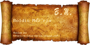 Boldis Mária névjegykártya