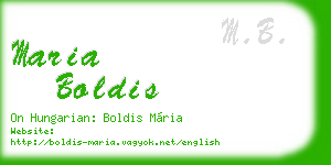 maria boldis business card