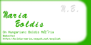 maria boldis business card